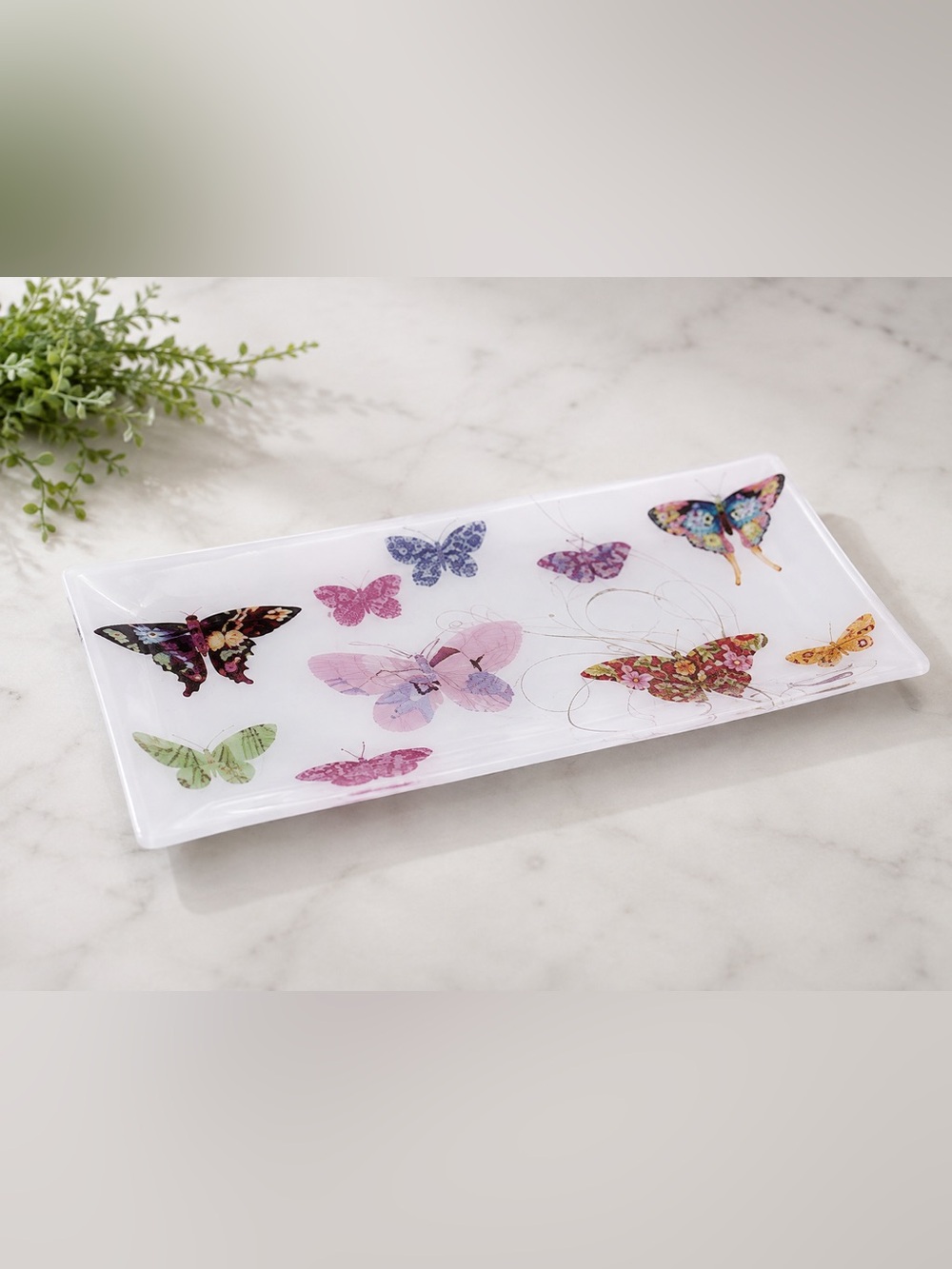 Fringe‎ Studio Elegant Glass Butterfly Tray